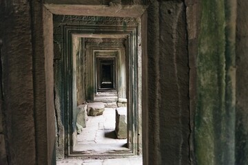Fototapeta na wymiar Angkor wat temple complex in Cambodia, Siem Reap Buddhist temple