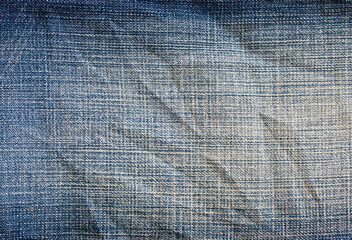 Blue jeans fabric. Empty denim background - 386131986