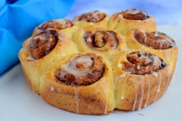 Fresh homemade Cinnamon rolls or Cinnamon buns
