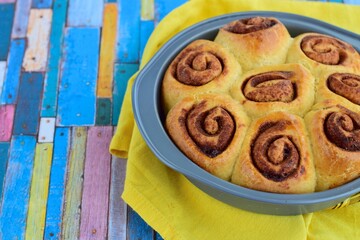 Fresh homemade Cinnamon rolls or Cinnamon buns

