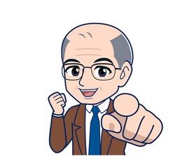 Elderly man in a brown jacket