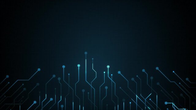 Abstract Cyber Technology Chipset Motherboard Background Animation/ 4k animation of an abstract computer motherboard chipset technology background with glowing autofill reveal effect