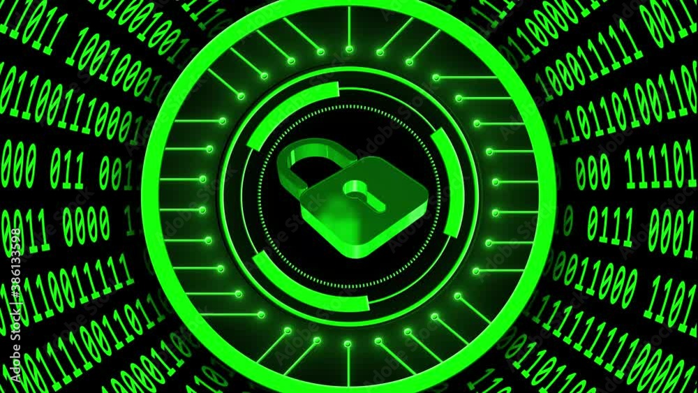 Poster abstract futuristic background of data flow - speed movement of varying binary code arranged in cyli