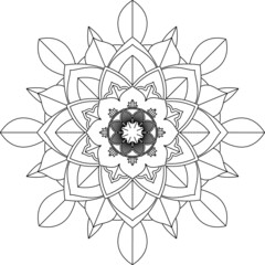 Easy Mandala coloring book simple and basic for beginners, seniors and children. Set of Mehndi flower pattern for Henna drawing and tattoo. Decoration in ethnic oriental, Indian style.