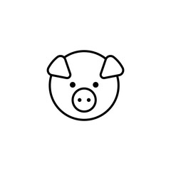 Pig icon. Piggy face. Vector illustration.