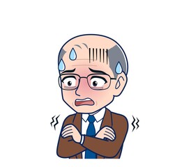 Elderly man in a brown jacket