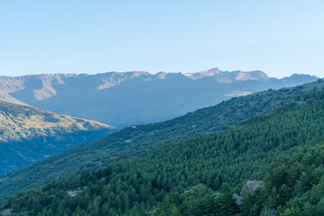Fototapeta na wymiar High peaks of Sierra Nevada in southern Spain