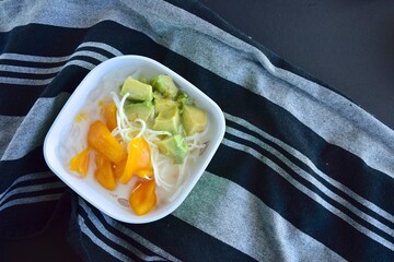 Es Teler is a fruit cocktail from Indonesia. Avocado, coconut meat and jackfruit served with...