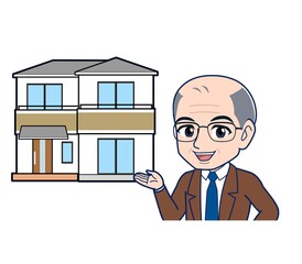 Elderly man in a brown jacket