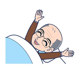 Elderly man in a brown jacket