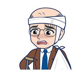 Elderly man in a brown jacket