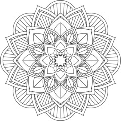 Easy Mandala coloring book simple and basic for beginners, seniors and children. Set of Mehndi flower pattern for Henna drawing and tattoo. Decoration in ethnic oriental, Indian style.