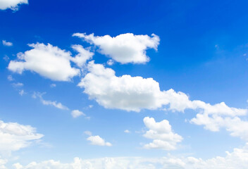 blue sky with beautiful natural white clouds - 386137300