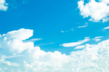 Beauty white cloud and clear blue sky in sunny day texture background - 386137367