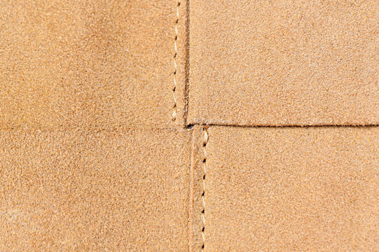 Close up light brown nubuck leather