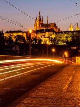 Light trials on the Manes brudge near Prague castle
