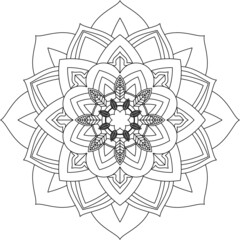 Easy Mandala coloring book simple and basic for beginners, seniors and children. Set of Mehndi flower pattern for Henna drawing and tattoo. Decoration in ethnic oriental, Indian style.