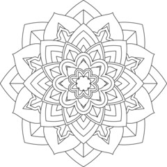 Easy Mandala coloring book simple and basic for beginners, seniors and children. Set of Mehndi flower pattern for Henna drawing and tattoo. Decoration in ethnic oriental, Indian style.