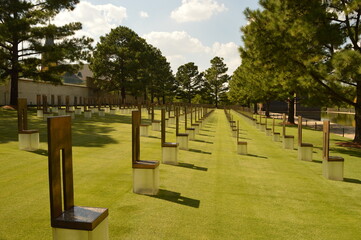 The riverside and architecture in Oklahoma City in the Midlands, United States