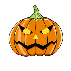 illustration of pumpkin head character on isolate white background. flat design vector.