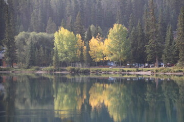 Haze Of Autumn On The River, Banff National Park, Alberta