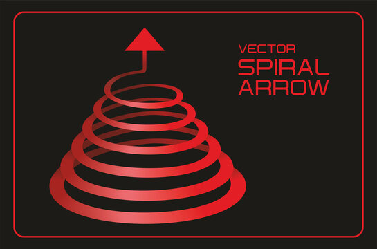 Red spiral cone arrow. Vector illustration. EPS10.