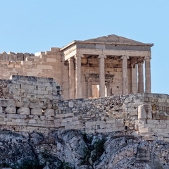Obraz premium Athens Greece, Erechtheion ancient temple on Acropolis hill, view from the north