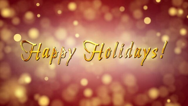 Happy Holidays! Glamour greeting video card. Romantic background with glittering serpentine. Soft focus. 3D animation. Quick Time, h264, 16-bit color, highest quality. Smooth gradation of color.