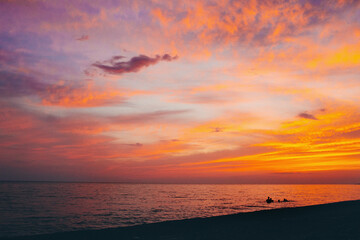 Seashore at sunset