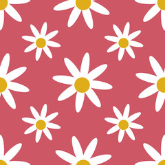Colorful vector flowers seamless repeat pattern print background design