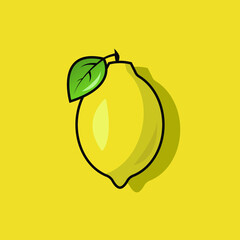 Fresh lemon fruits with branch