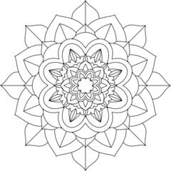 Easy Mandala coloring book simple and basic for beginners, seniors and children. Set of Mehndi flower pattern for Henna drawing and tattoo. Decoration in ethnic oriental, Indian style.