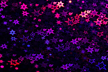 Plakat pink, purple, blue holographic stars abstract patterned background