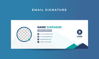 Naklejka na ściany i meble Email signature template design or email footer and personal social media cover