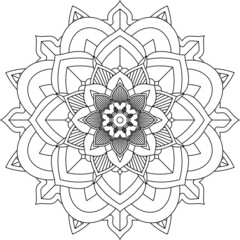 Easy Mandala coloring book simple and basic for beginners, seniors and children. Set of Mehndi flower pattern for Henna drawing and tattoo. Decoration in ethnic oriental, Indian style.