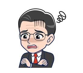 White-haired man in green short sleeves