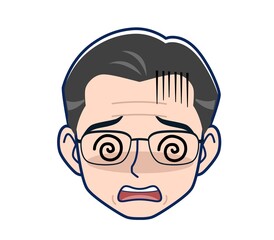 White-haired man in green short sleeves