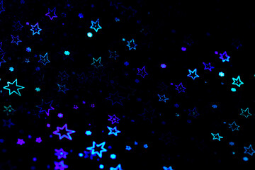 blue holographic stars abstract patterned background