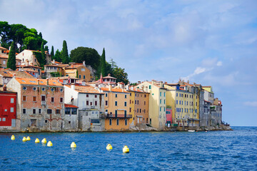 View of colorful old town and picturesque harbour of Rovinj, Istrian Peninsula, Croatia, Europe
