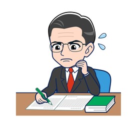 Elderly man in a gray jacket