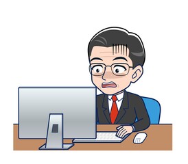 Elderly man in a gray jacket