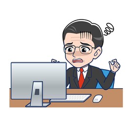 Elderly man in a gray jacket