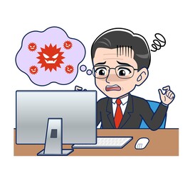 Elderly man in a gray jacket