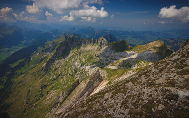 Fototapeta na wymiar Mountains in Appenzeller Alps, Swiss Alps
