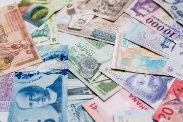 Paper money background of the different countries