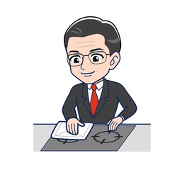 Elderly man in a gray jacket