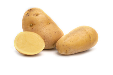 fresh potato isolated on white background.
