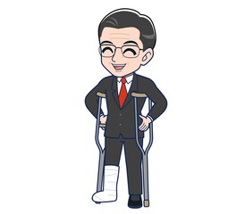 White-haired man in green short sleeves