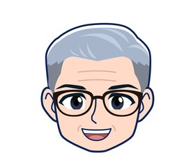 White-haired man in green short sleeves