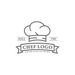 Chef logo, Restaurant logo vector illustration